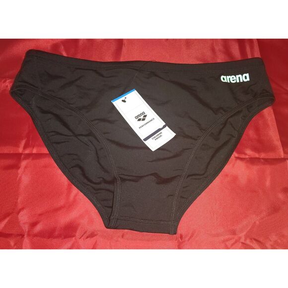 NWT Arena Team Solid Male Racer Swim Brief US Size 44 Black Carvico Performance - Picture 1 of 10